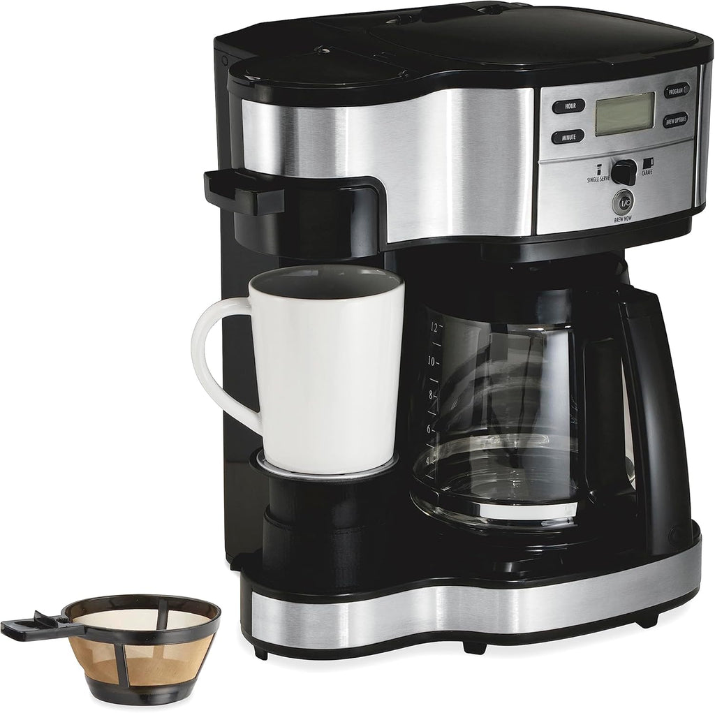 12c Coffee Maker, Single Serve & 12 Cup, Compatible with K-Cup Pods or Grounds K193