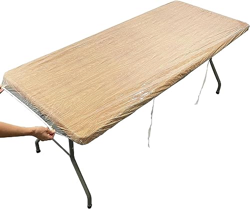 Clear Vinyl Oblong Fitted Tablecloth (8Ft - 30 * 96 inch Rectangle) L926735
