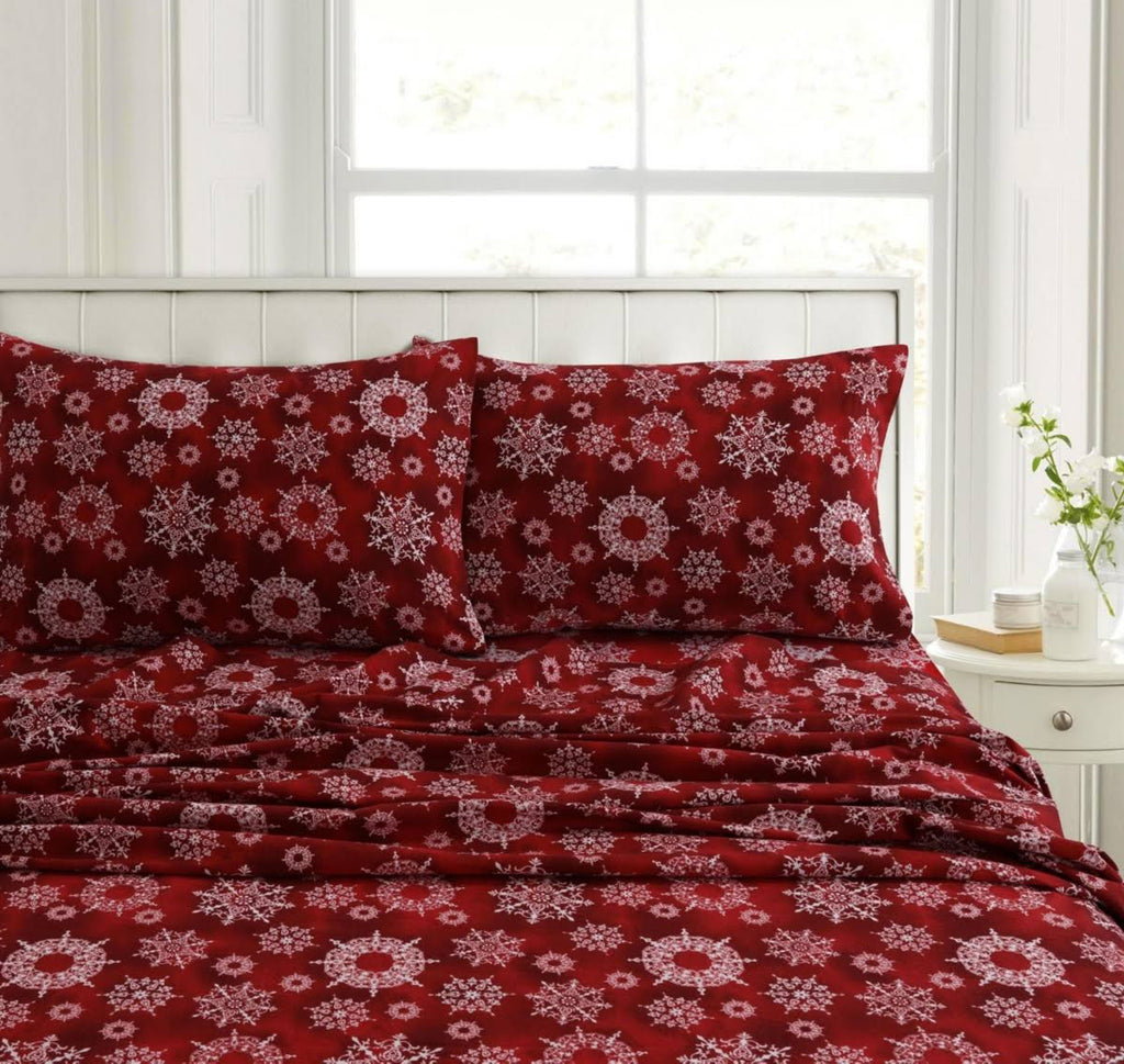 Heavyweight Cotton Flannel Printed Extra Deep Pocket Sheet Set - Twin XL D690579