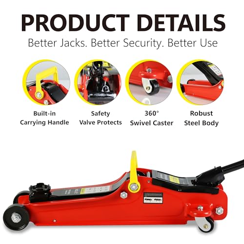3 Ton Low Profile Steel Floor Jack with Dual Piston Quick Lift Pump E735