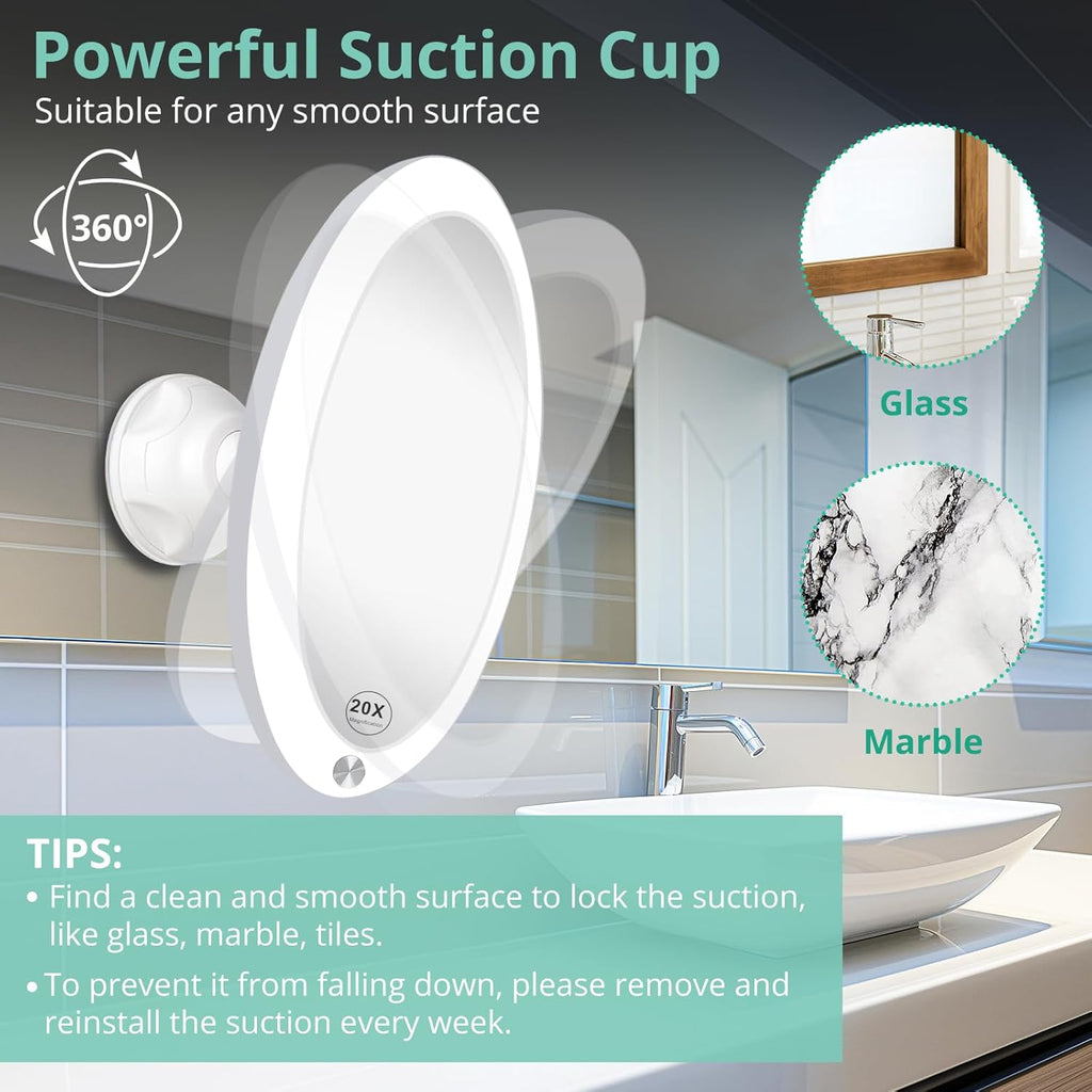 20X Lighted Magnifying Mirror with Suction Cup K77388