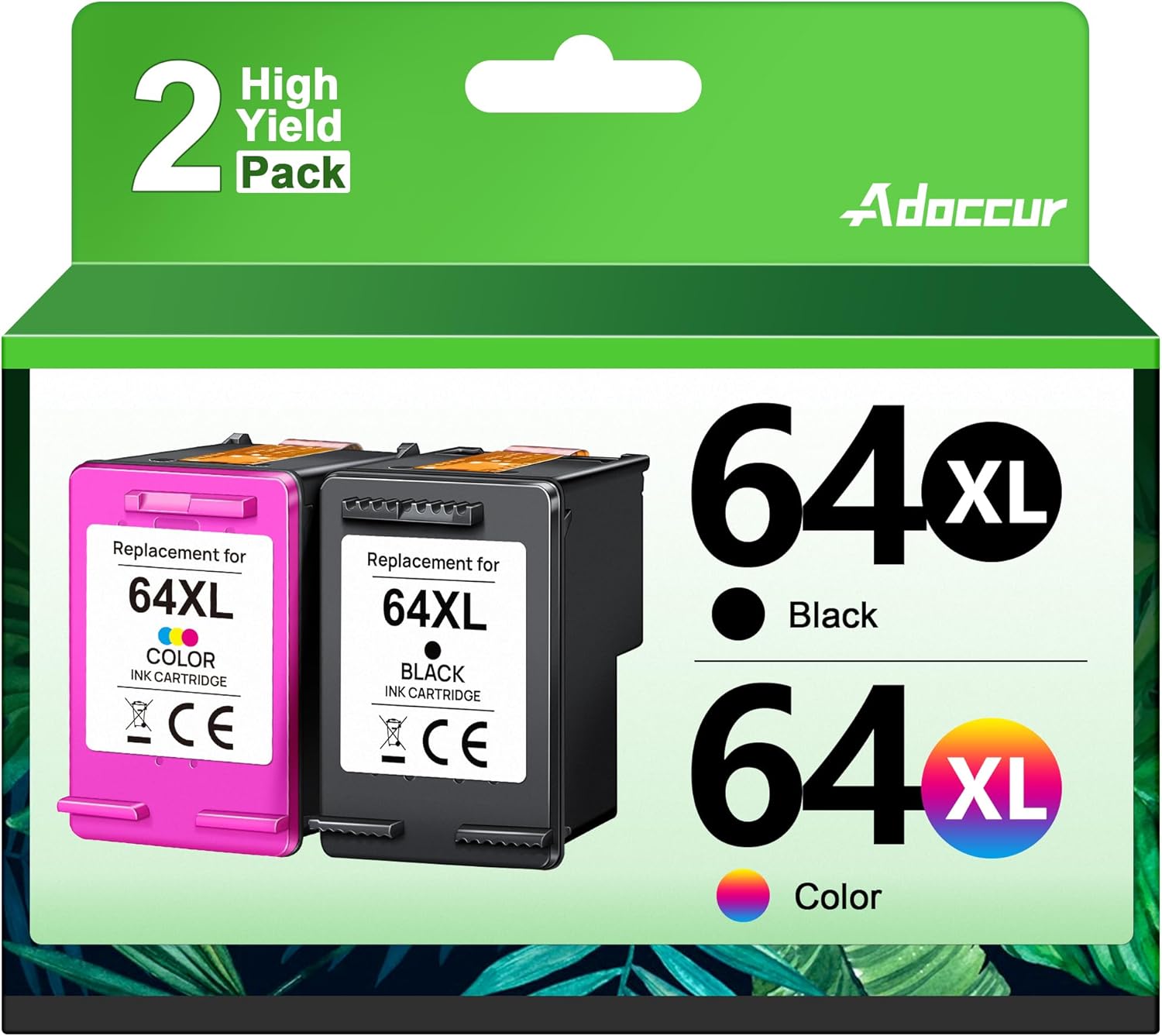 Remanufactured Ink Cartridge Replacement for HP Ink 64 (1 Black, 1 Color) H641607