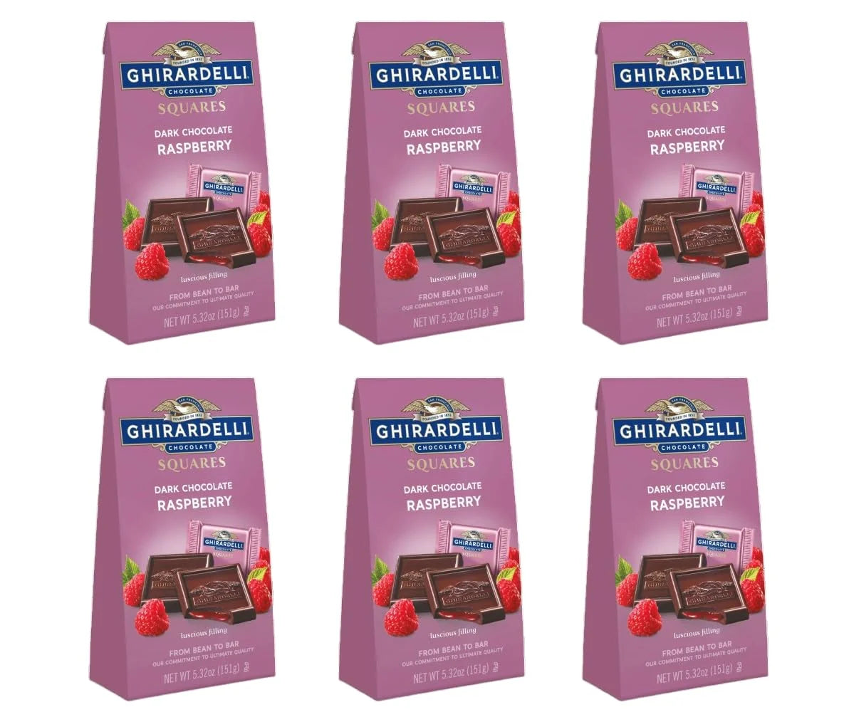 Dark Chocolate Raspberry Squares, 5.32 Oz Bag (Pack of 6) Q432879