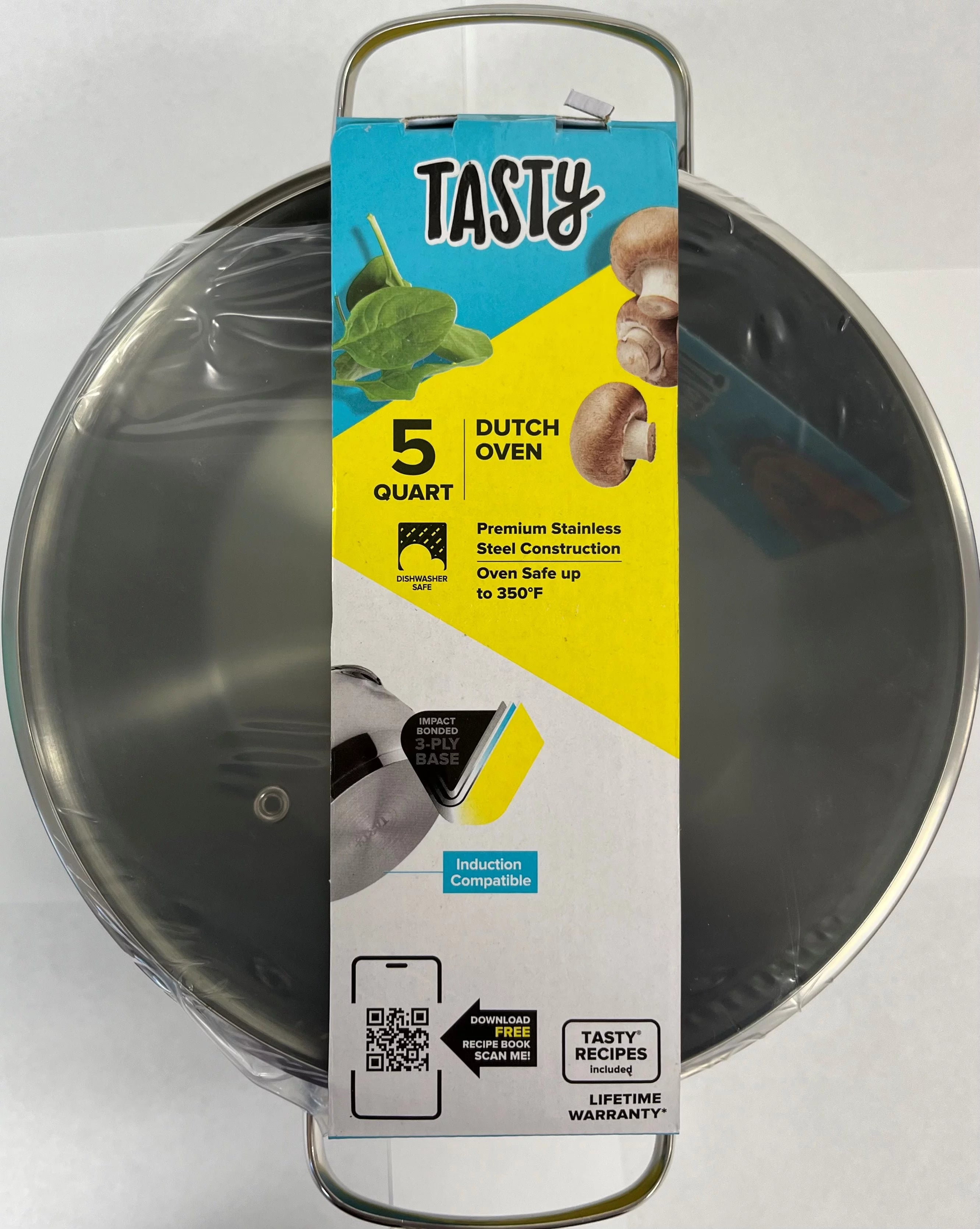 Stainless Steel Dutch Oven with Glass Lid, 5 Quart C209