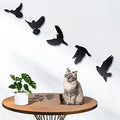 5Pcs 3D Modern Black Birds Metal Wall Stickers Y283149