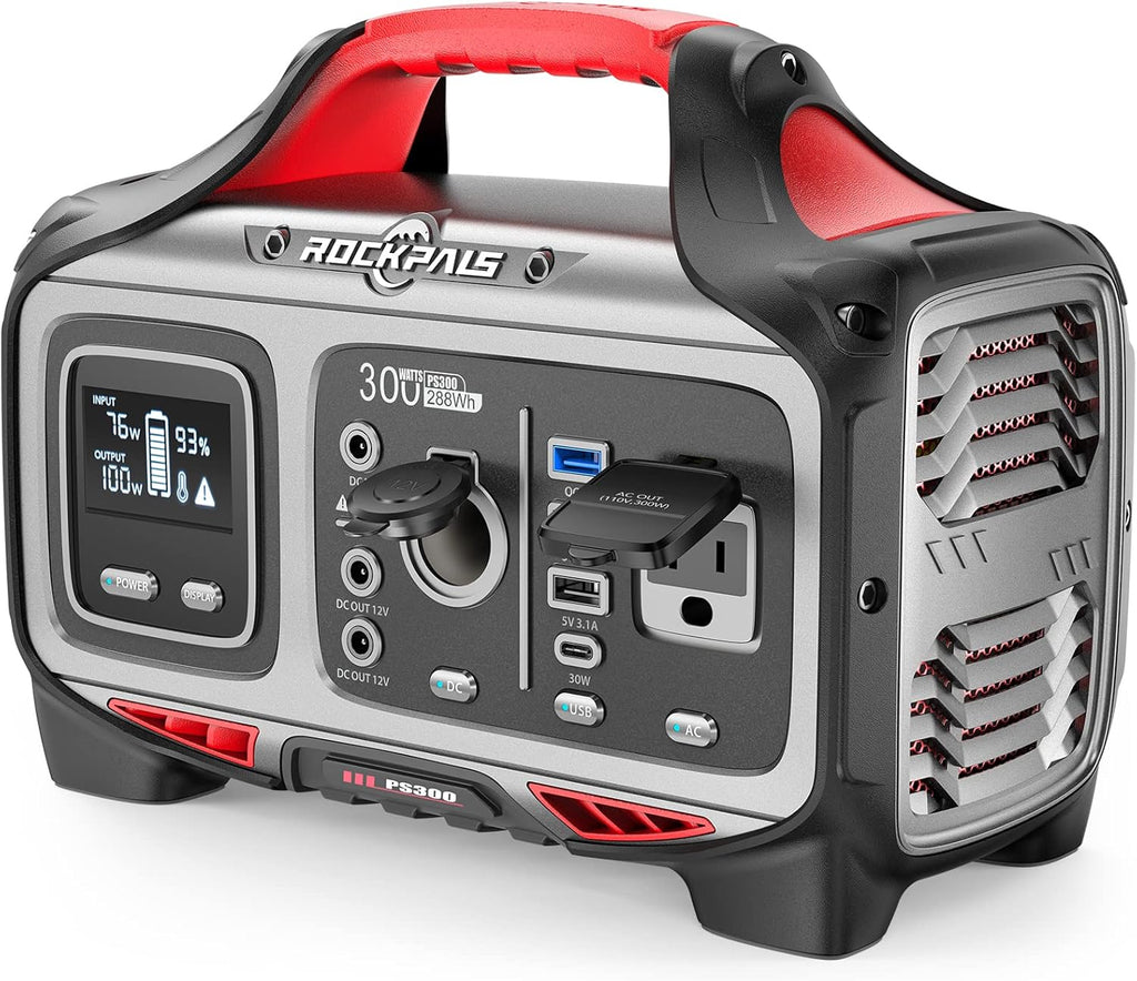 300W Portable Power Station, 280wh (78000mAh) Solar Generator with 110V Pure Sine Wave AC Outlet K5442