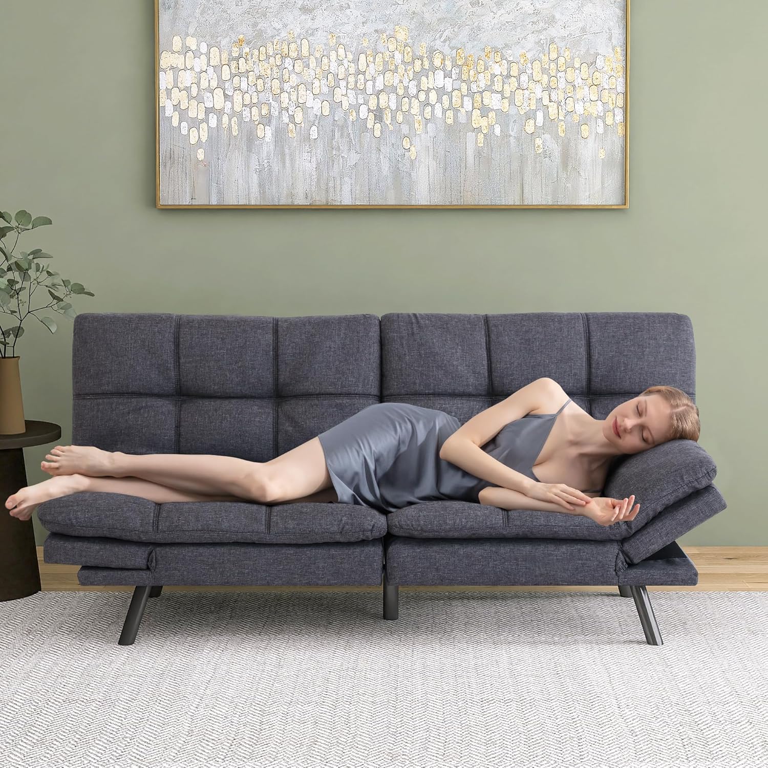 Gray Futon Bed Sofa T985665