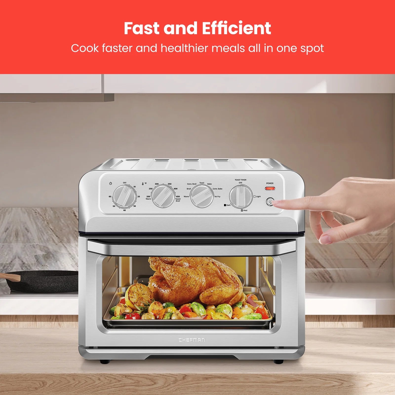 20 Qt Stainless Steel Air Fryer Toaster Oven Combo A7070