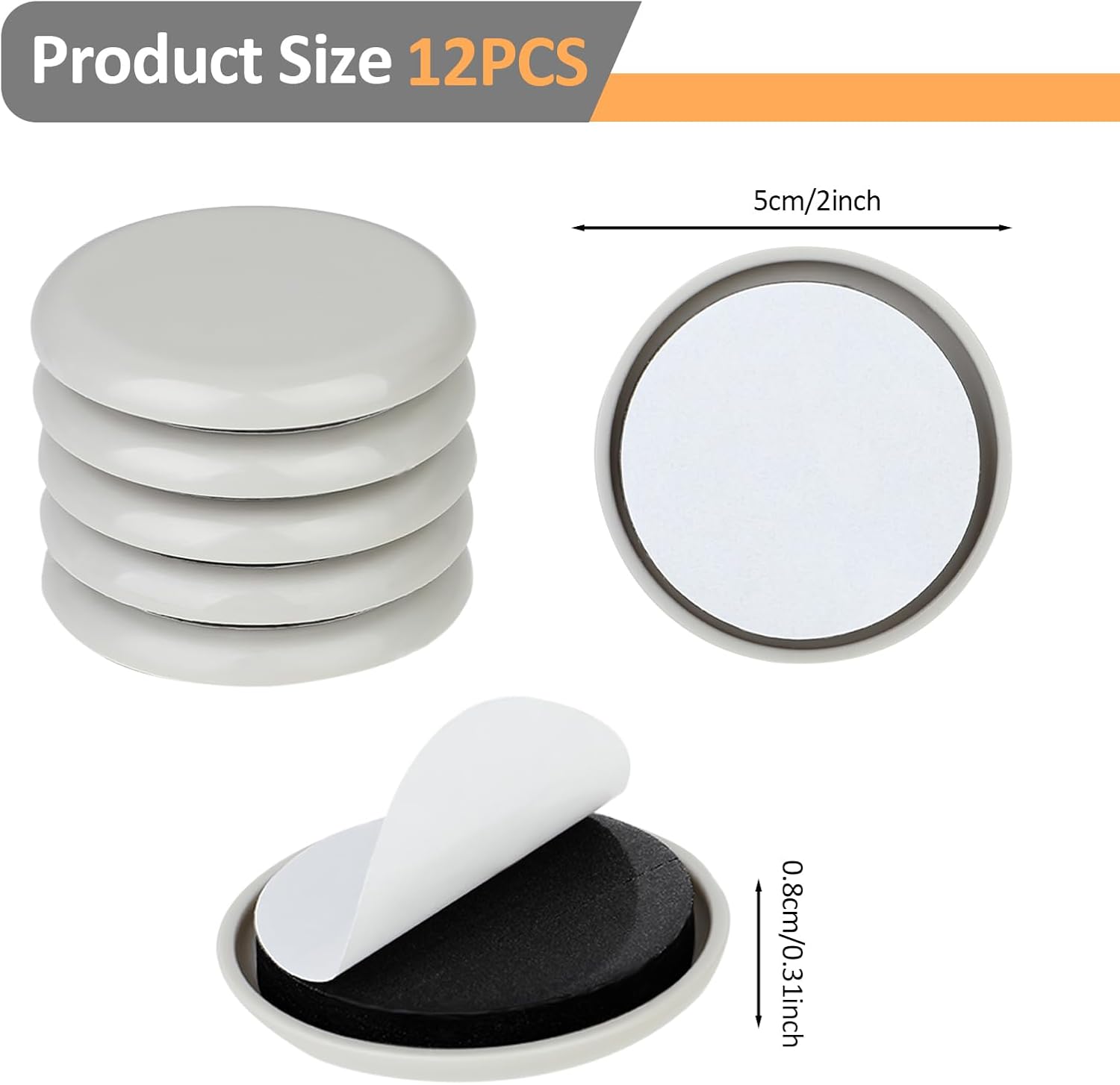 12pcs 2 inches Beige Moving Sliders for Furniture N82665