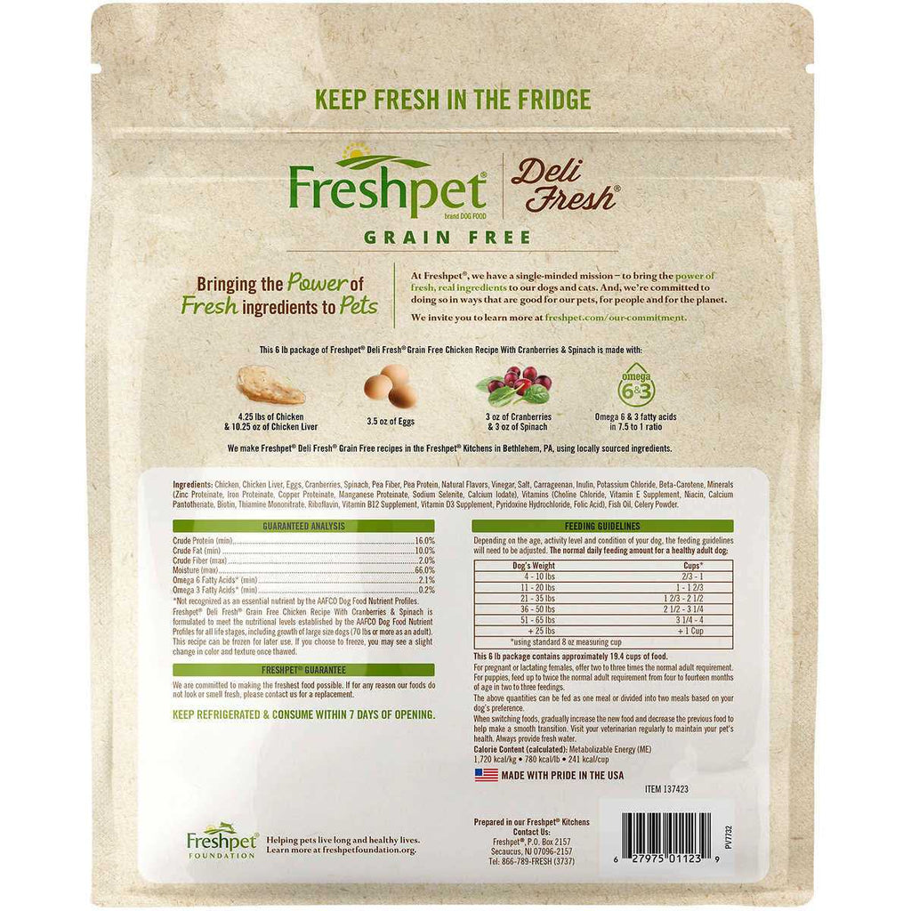 Freshpet Select Deli Fresh Chiken Recipe with Cranberries & Spinach B186272
