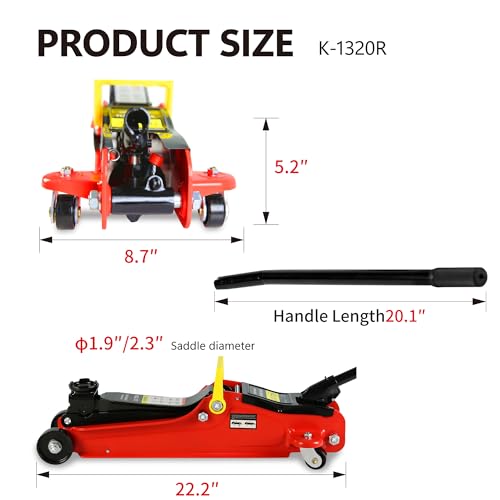 3 Ton Low Profile Steel Floor Jack with Dual Piston Quick Lift Pump E735