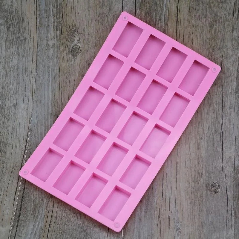 20 Cavities Rectangular Silicone Soap Moulds W4993