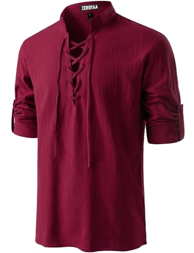 Medieval Vintage Long Sleeve Lace Up Shirt E4035