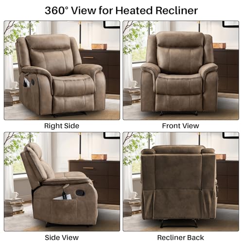 Faux Leather Manual Reclining Lounge Chair, Nut Brown G6878