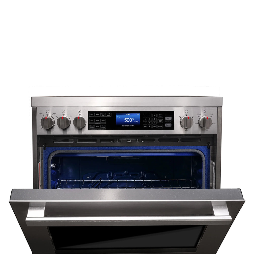 2 Piece Kitchen Appliance Package with 30" Over the Range Microwave & 30" Freestanding Electric Range S76530