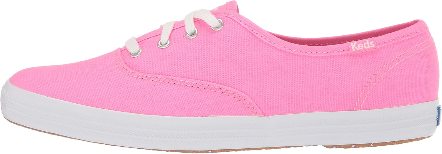 Neon Pink Canvas Lace Up Sneaker H3646