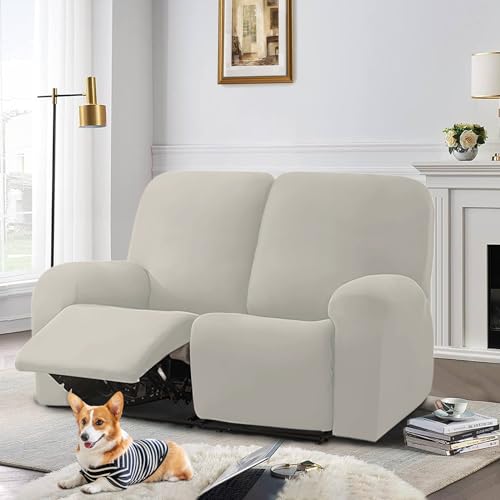Orange 2 Seat Stretch Soft Recliner Sofa Cover C4858