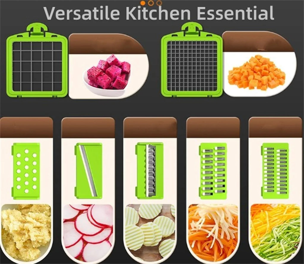14Pcs Stainless Steel Vegetable Cutter & Slicer (Pink) B143