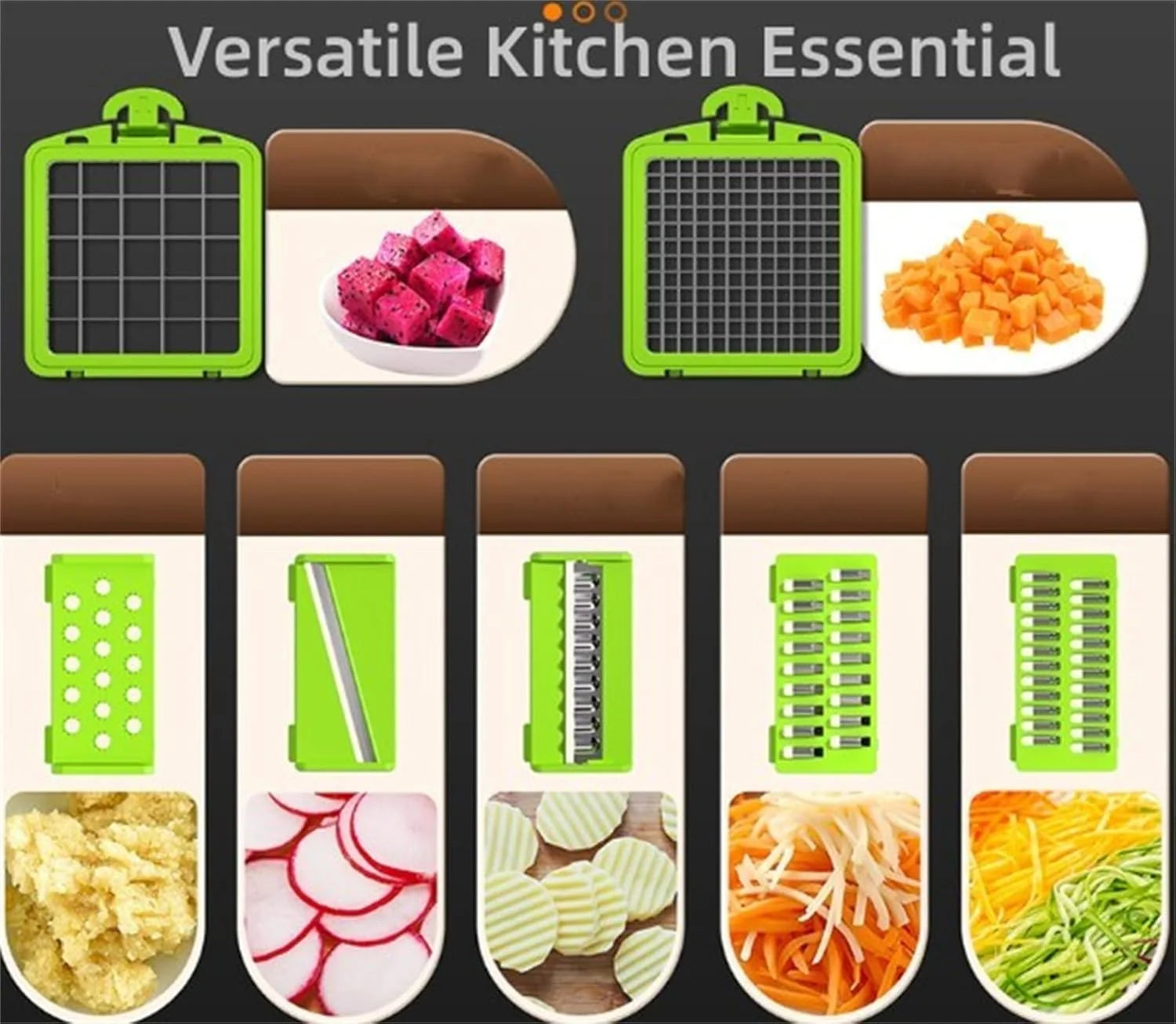 14Pcs Stainless Steel Vegetable Cutter & Slicer (Pink) B143