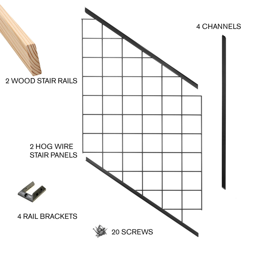 Black Hog Wire Stair Railing Kit M25941