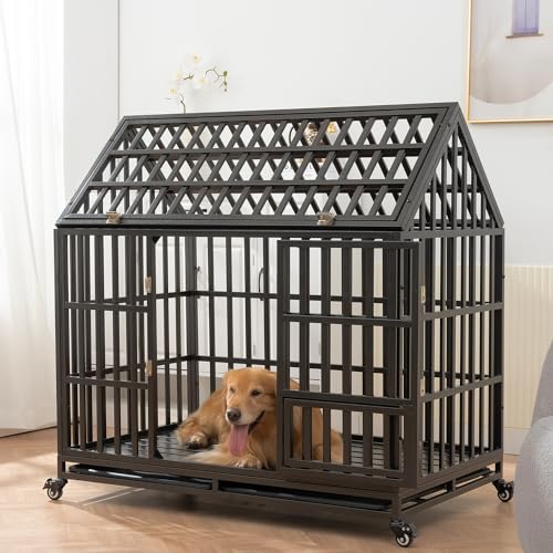 Heavy Duty Metal Dog Crate with Removable Trays, 47 Inch M9956