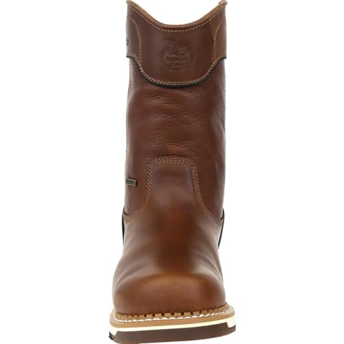 Brown Amp Lt Wedge Waterproof Pull on Industrial Boot W748043
