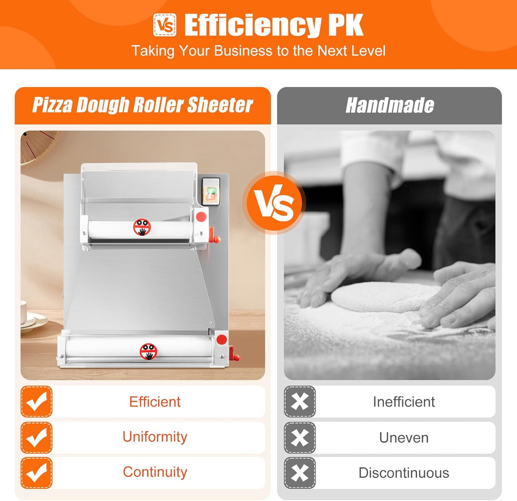 Electric Pizza Dough Roller Machine 15.7" 370W O22762