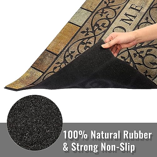 24"x36" Heavy-Duty Outdoor Door Mat with Non-Slip Rubber Backing P8591