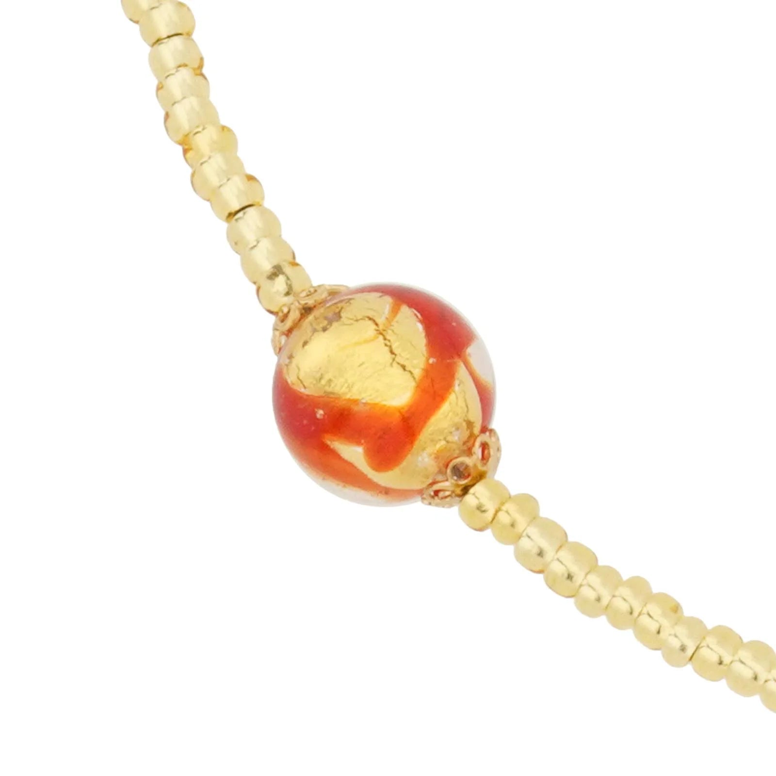 Murano Glass Royal Red Balls Necklace F2814