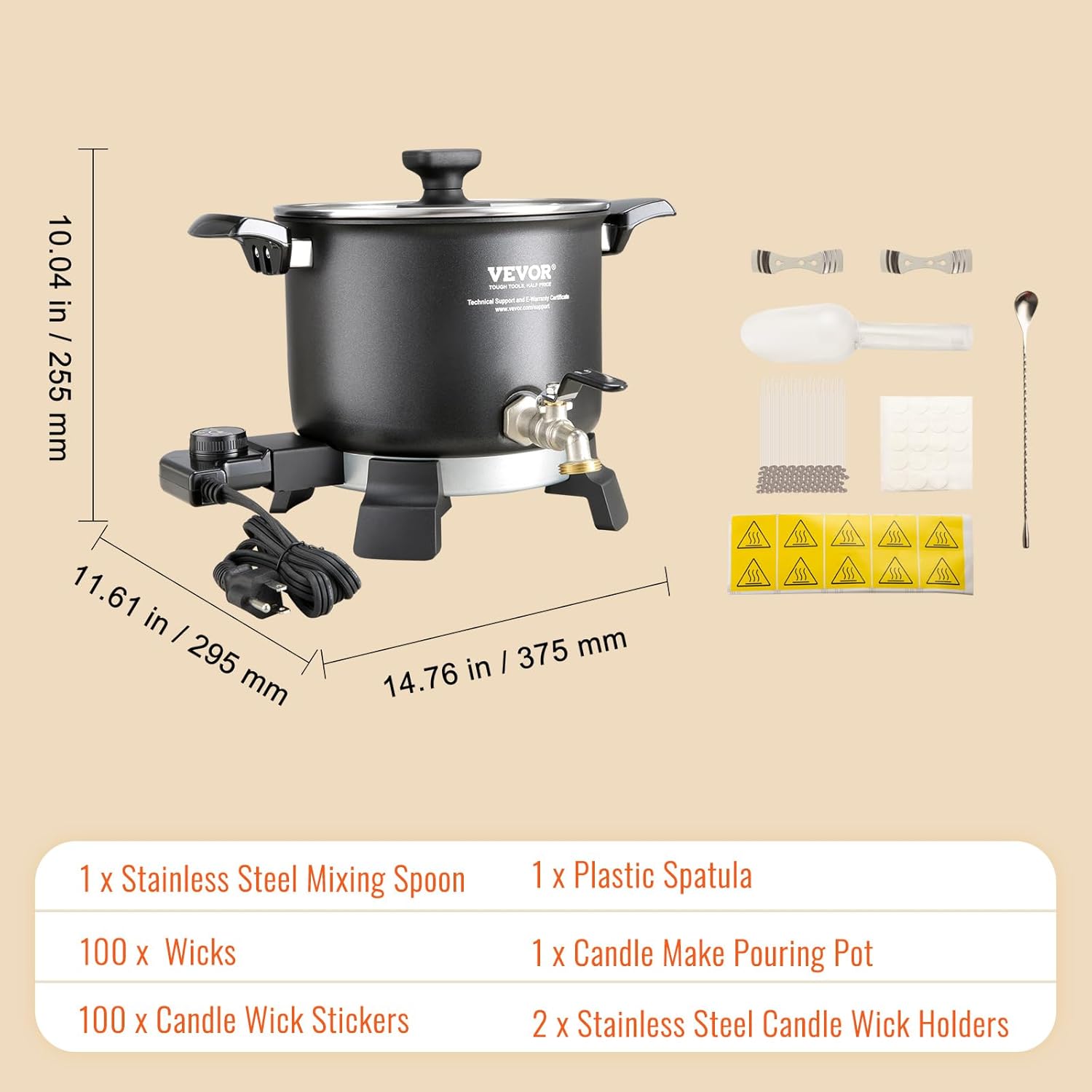 5 Liter Electric Wax Melting Pot with Temperature Control U15732