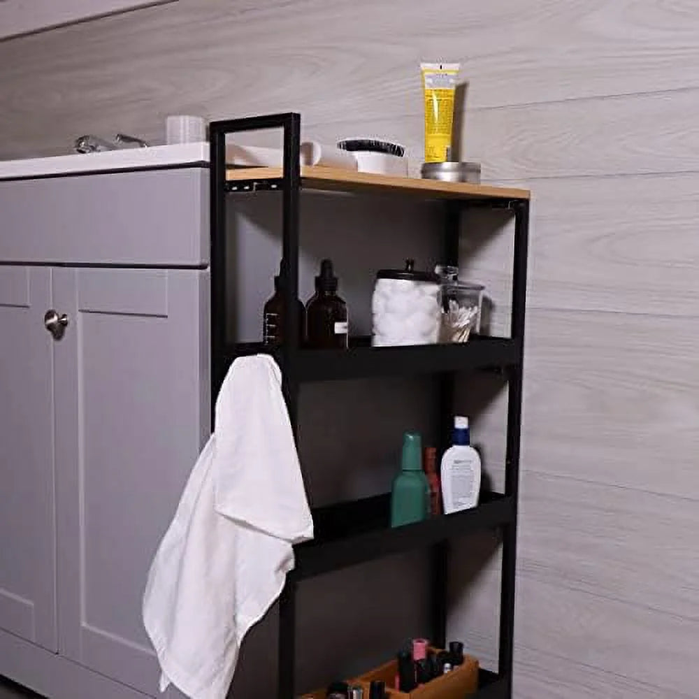 Slim 4 Tier Narrow Storage Cart With Wheels C770