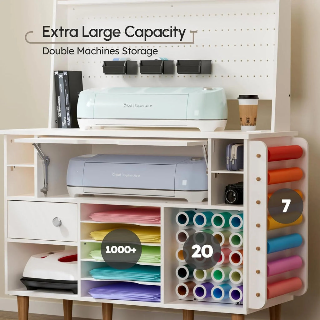 Craft Cabinet with Pegboard and Vinyl Roll Holders M4520