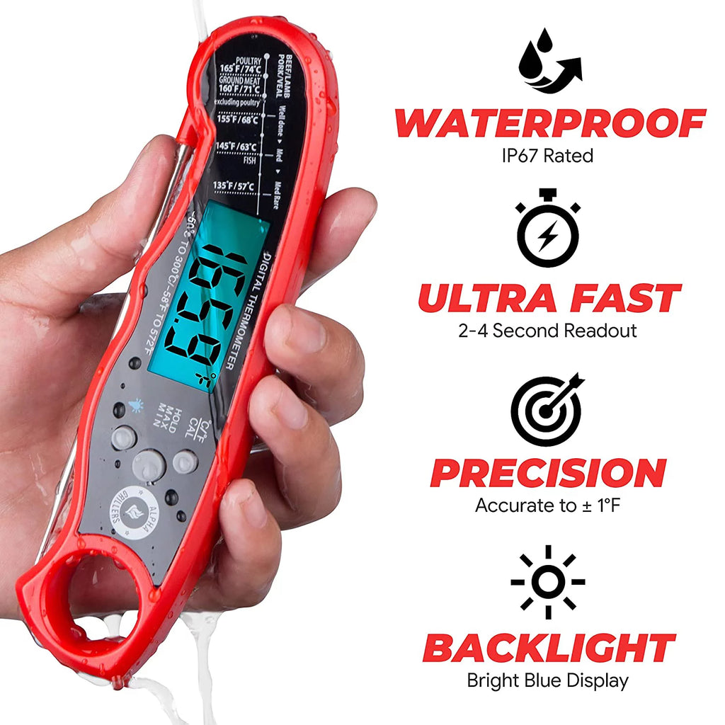 Instant Read Meat Thermometer with Backlight & Calibration Z811