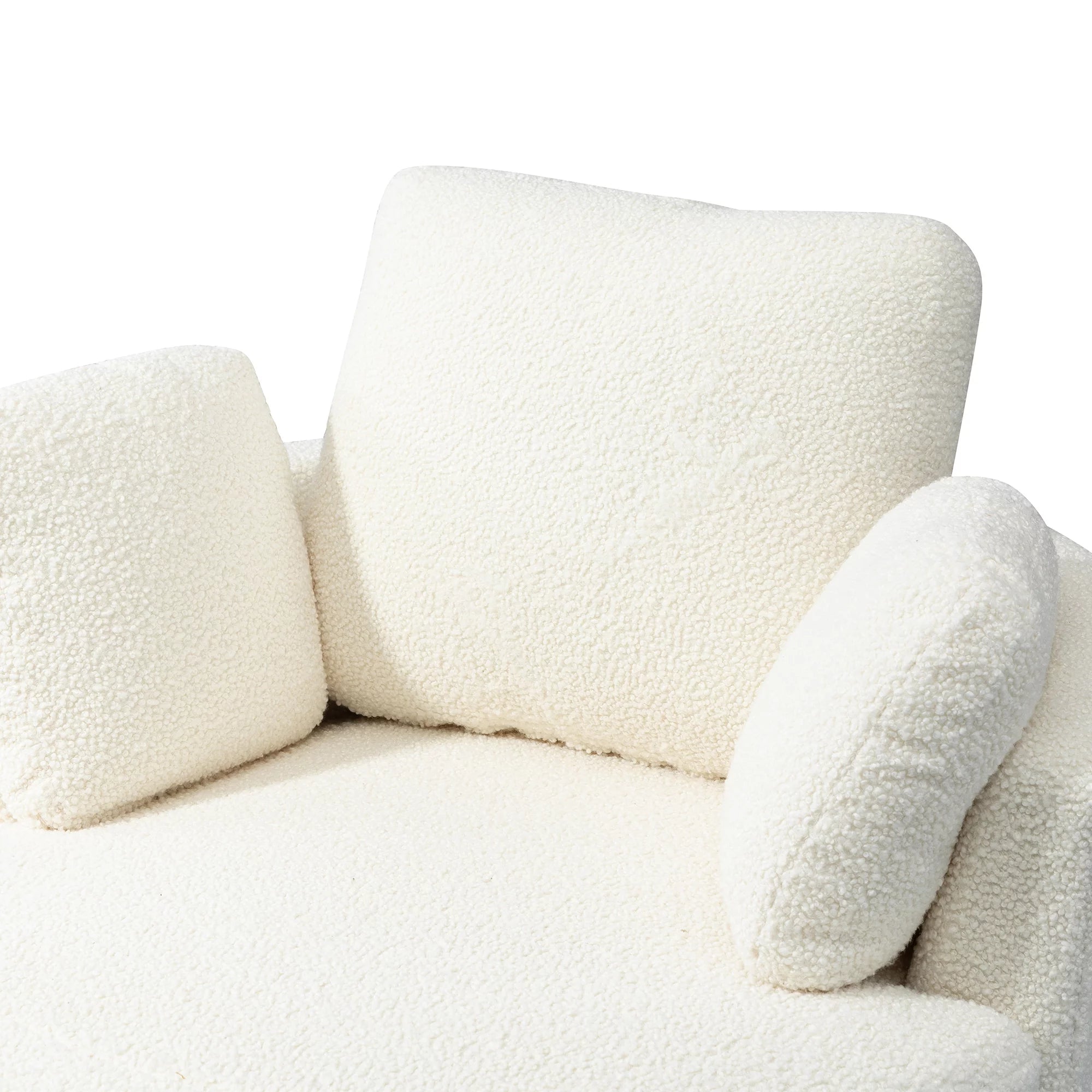 Ivory Boucle Oversized Swivel Accent Barrel Chair R36950