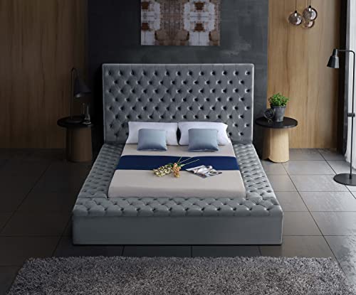 Black Velvet Upholstered Queen Bed with Storage I66091