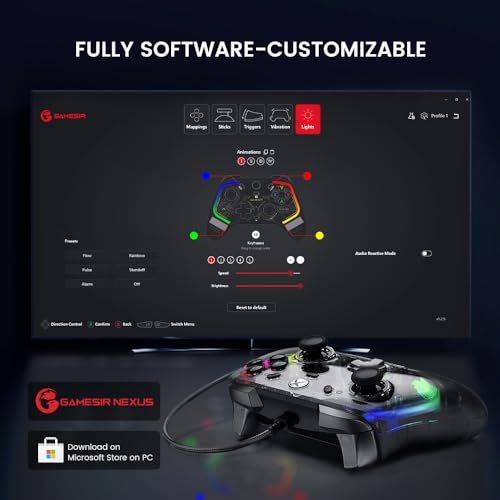 Wired Controller for Xbox Series X|S, Xbox One, Windows, Steam, Transparent Gaming Gamepad with Hall Effect Joysticks Z10940