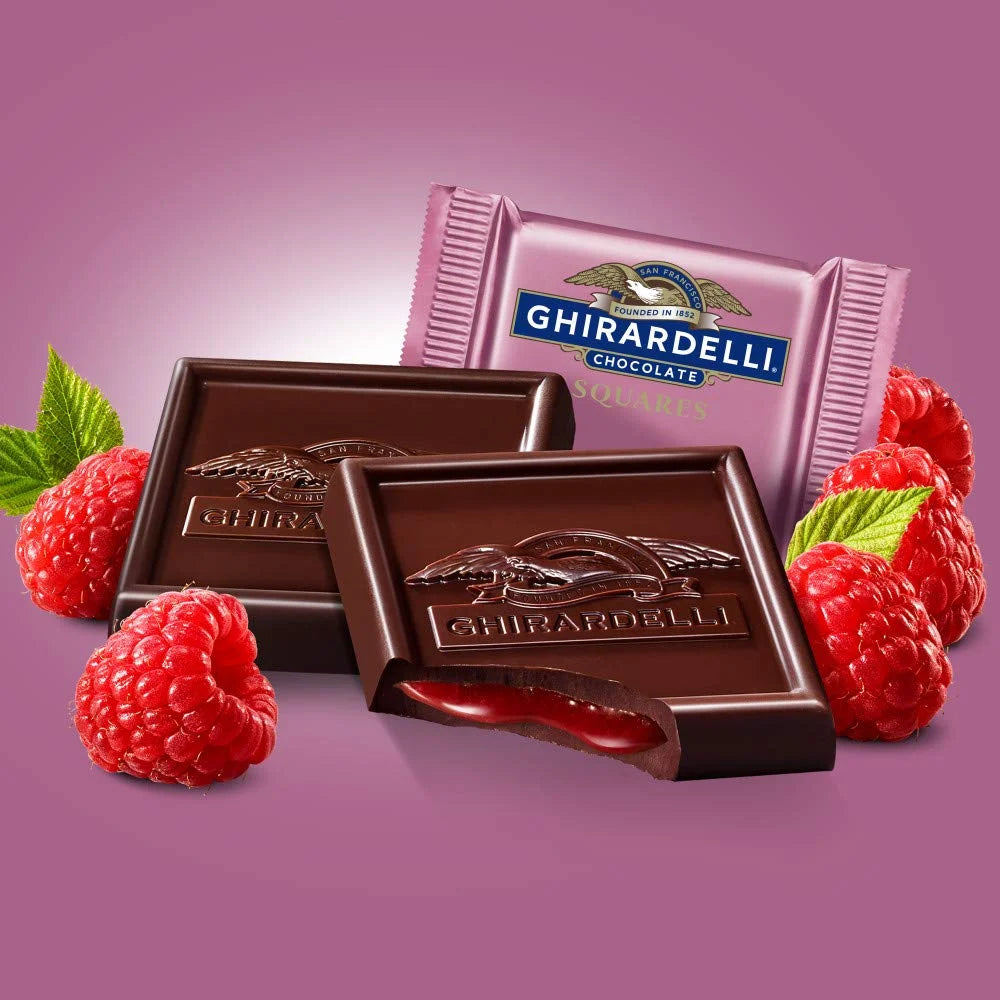 Dark Chocolate Raspberry Squares, 5.32 Oz Bag (Pack of 6) Q432879