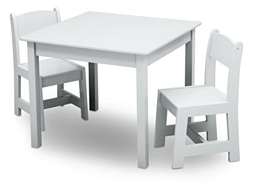 Grey/Blue Kids Wood Table and Chair Set with Toy Organizer A60108