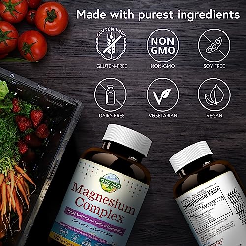 5-in-1 Magnesium Complex Supplement 500mg 240 Vegan Capsules Y833500