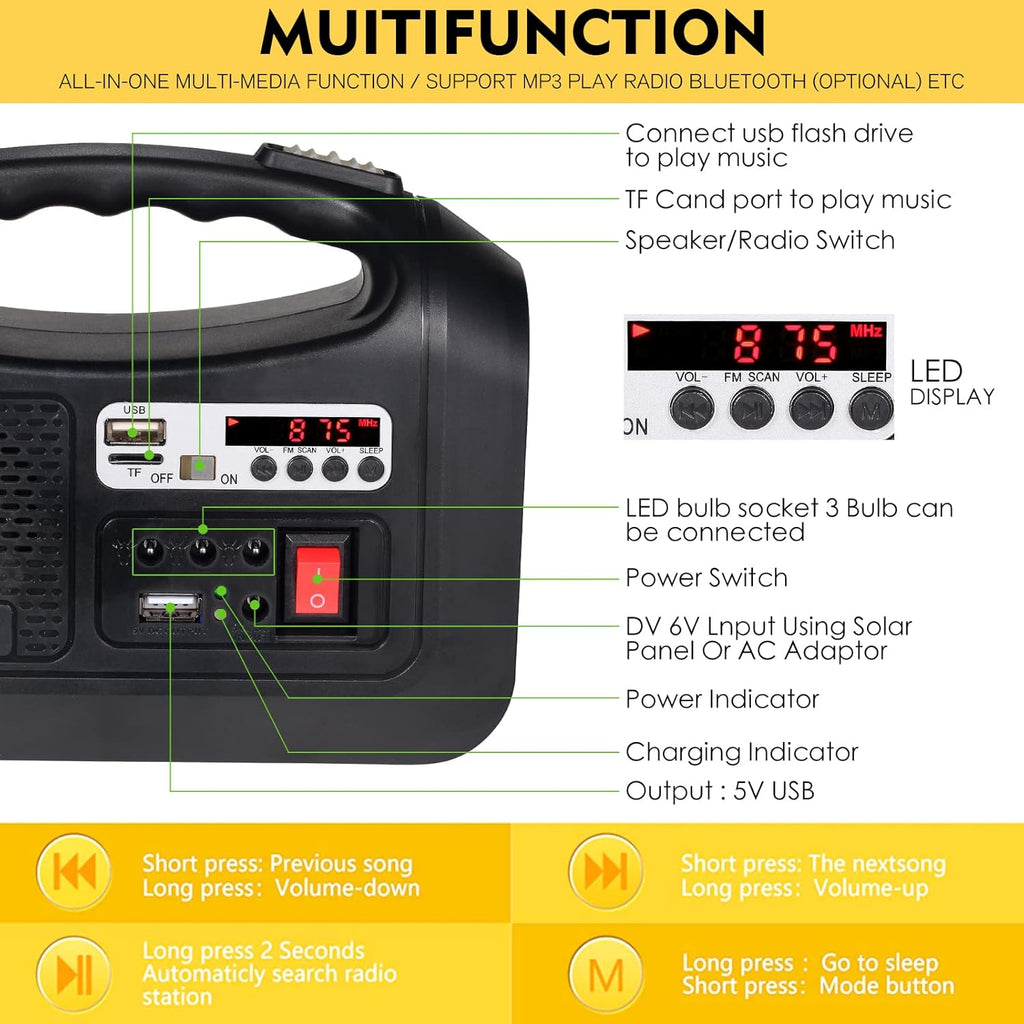 Portable Power Station with 2 Sets LED Light (Yellow) X176535