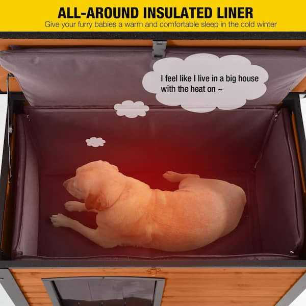 Insulated Outdoor Dog House with Liner Inside Y686301