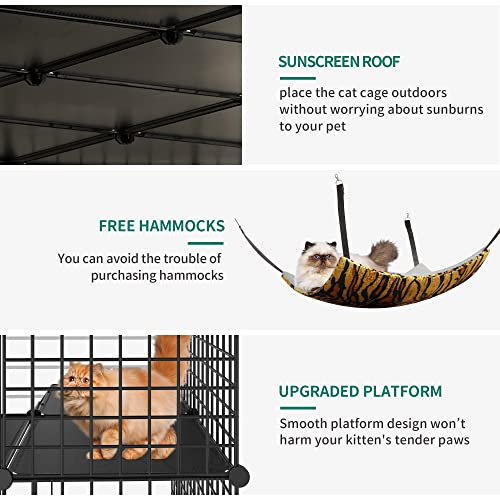 Large Cat Cage with Roof Hammock Platforms M204