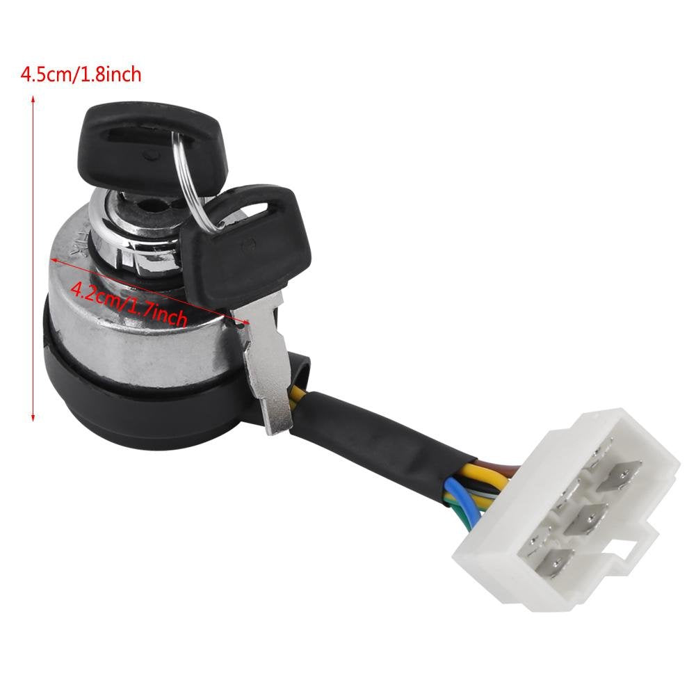6 Wire Ignition Start Key Switch for 2.5-6.5KW 188F Gas Generator with 2 Key B158