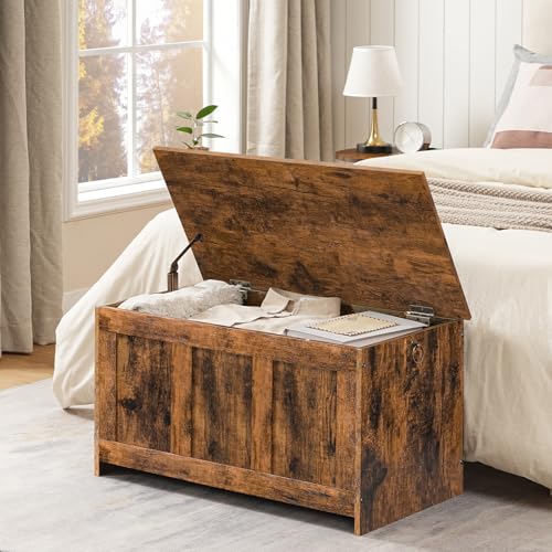 White and Walnut 39.3" Wooden Storage Bench T379