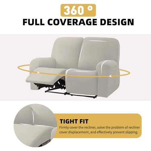 Orange 2 Seat Stretch Soft Recliner Sofa Cover C4858