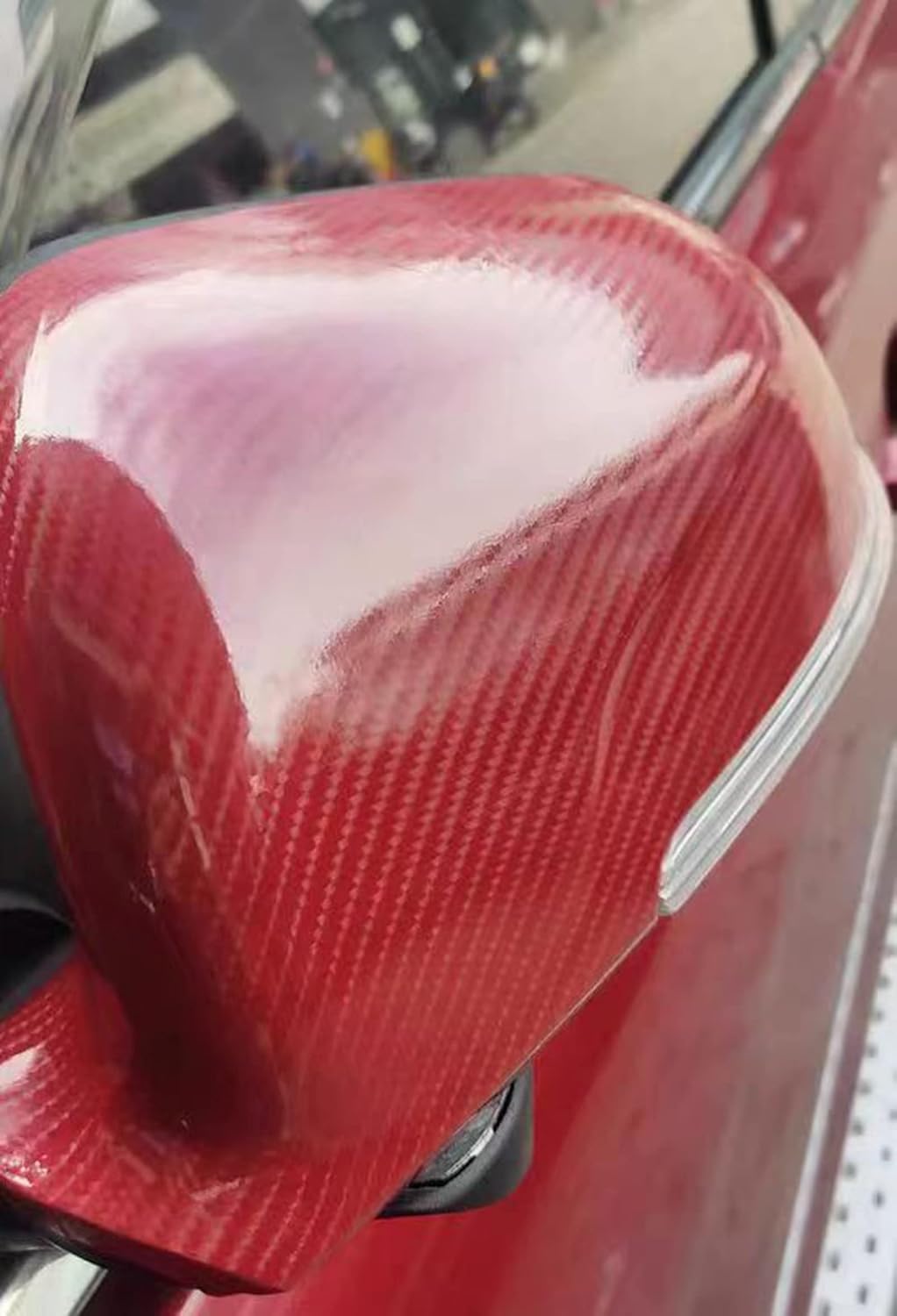 Red Carbon Fiber Vinyl Wrap 10ft x 1ft Self Adhesive Film T211