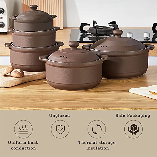 Natural Terracotta Casserole with Lids Clay Pots C586
