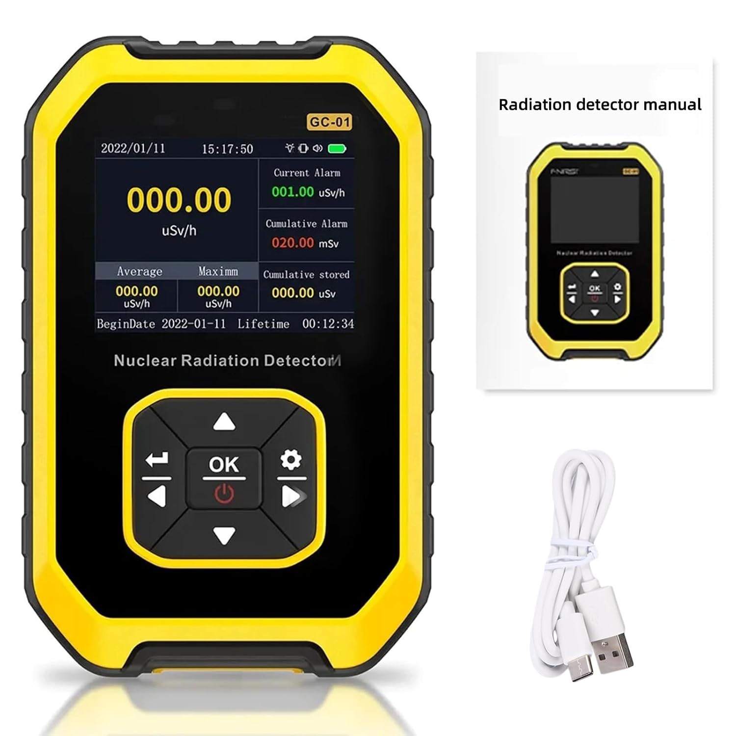 Rechargeable Handheld Beta Gamma X-ray Radiation Detector with LCD Display K521