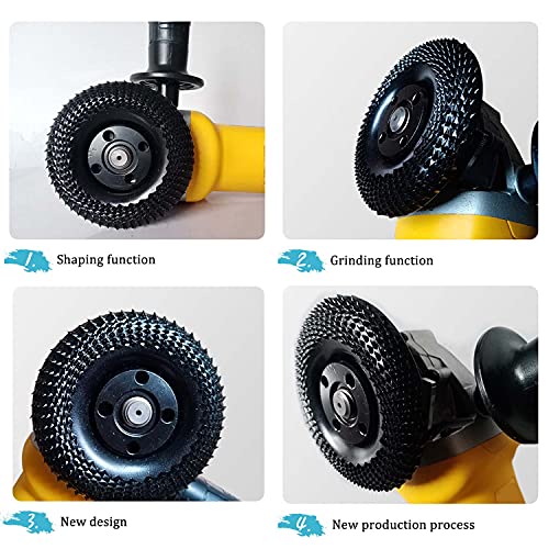 3Pcs 4 Inch Wood Carving disc for Angle Grinders with 7/8” Arbor U196