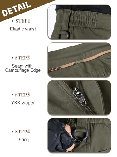 Men's Water Resistant Relaxed Fit Tactical Cargo Work Pants W576136